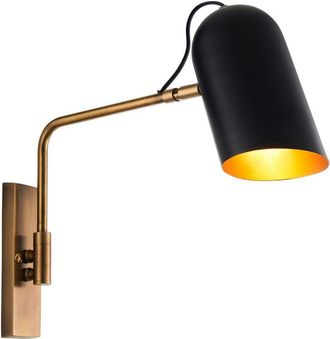 Endon Lighting Task Wall Lamp Antique Solid Brass, Matt Black