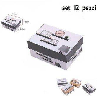 Trade Shop Trade Shop - Set 12 Pezzi Scatola Box Confezione Regalo Rettangolar Fantasia 11x5.5x5.5cm