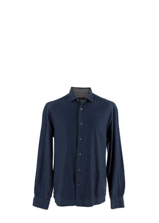 Corneliani ID Navy Cotton Shirt Size S