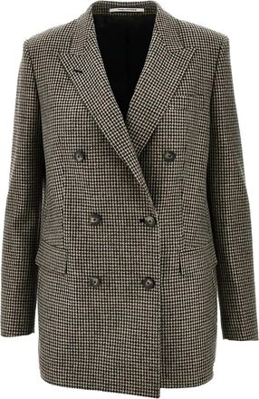 Tagliatore check-pattern double-breasted jacket - Brown