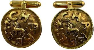 Chanel Pre-owned Accessories, male, Yellow, Size: ONE SIZE Pre-owned Vintage Cufflinks