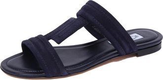 Tod's Donkere Su&egrave;de Sandaal Schoen Gemaakt in Itali&euml; - Dames - Sandalen - Blauw - 35 EU - Su&egrave;de - Schoenen