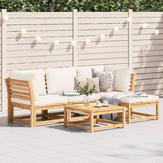 vidaXL Vidaxl - Set Salotto da Giardino 5 pz con Cuscini Legno Massello Acacia