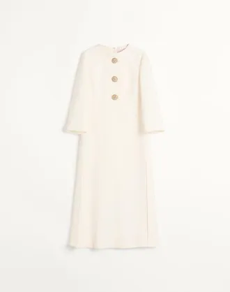 Valentino Abito Midi In Crepe Couture Donna AVORIO 42