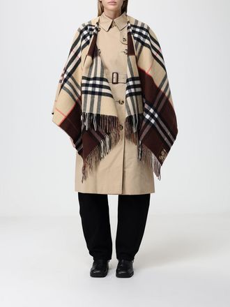 Burberry Mantella asimmetrica in cashmere e lana con motivo Vintage Check