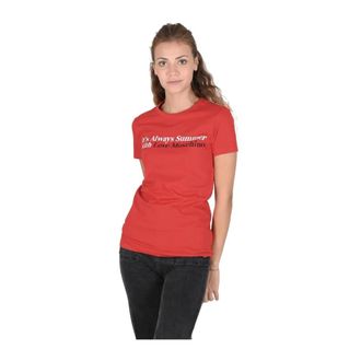 Love Moschino Red Summer Tee with Short Sleeves