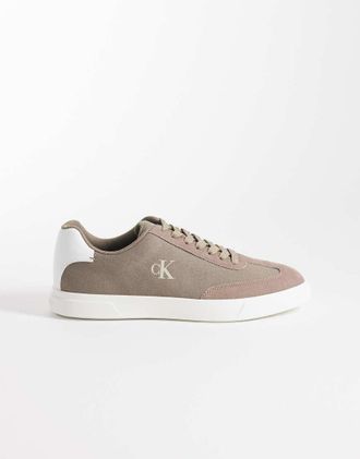 Calvin Klein Sneakers a basso profilo con suola cupsole color tortora-Bianco