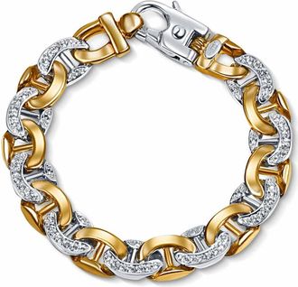 Pompeii3 Mens 14k Gold (71gram) or Platinum (114gram) 12.5mm Diamond Bracelet 8.75