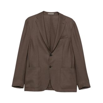 Corneliani Blazer in misto lana e seta - - Jackets - Uomo - Marrone - L