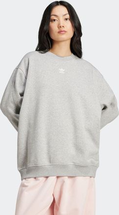 adidas Sweatshirt ADIDAS ORIGINALS ESS CREW FL OS, Damen, Gr. XXL, medium grau heather, Obermaterial: 80% Baumwolle, 20% Polyester, Rundhals, angesetztes B&uuml;n