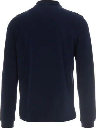 Lacoste Mens Polo Shirt Long-Sleeve Cotton Navy Blue T-shirts And Polos