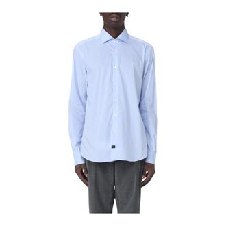 Fay Casual Shirts, male, Blue, Size: XS Multicolor Stylish Long Sleeve Shirt