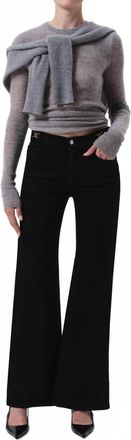Citizens Of Humanity Kimberly High Rise Flare Jeans With Horsebit In Rich Black