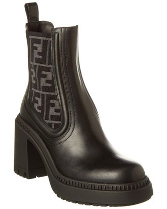 Fendi Fendi Ff Logo Domino Leather Boot