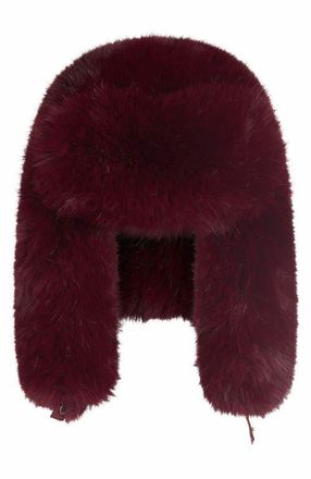 Cynthia Rowley The Snow Bunny Faux Fur Trapper Hat in Burgundy at Nordstrom