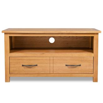 Berkfield Home TV Cabinet 90x35x48 cm Solid Oak Wood in Brown | Size: 90 x 35 x 48 cm