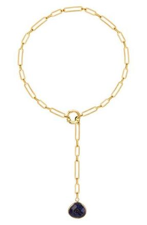 Gabi Rielle Galaxyite Quartz Lariat Necklace in Gold at Nordstrom Rack