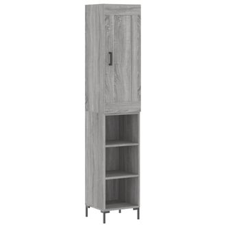 Berkfield Home Highboard Grey Sonoma 34.5x34x180 cm Engineered Wood