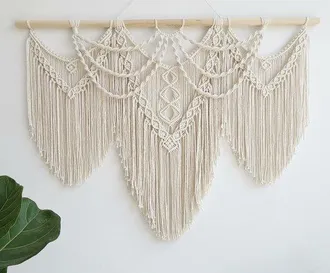 OEM Tapiz De Macram&eacute; Grande, Estilo Bohemio Chic, Tapiz Tejido, Boho, Decoraci&oacute;n De Pared, Cuerda De Algod&oacute;n, Tapiz, Sala De Estar, Cortina De Pared
