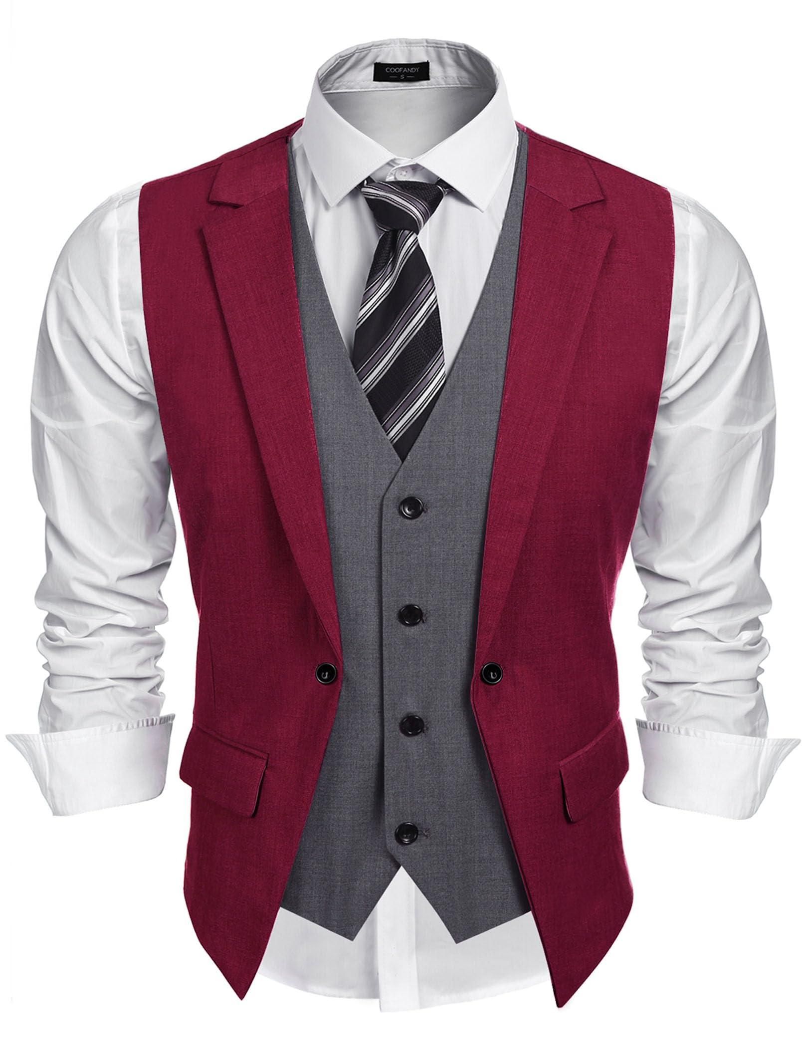 COOFANDY Herren Wildleder-Weste – Western-Style, Slim Fit