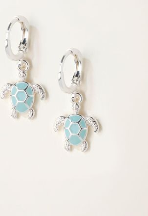 Fat Face FatFace Silver Tone Turtle Drop Earrings