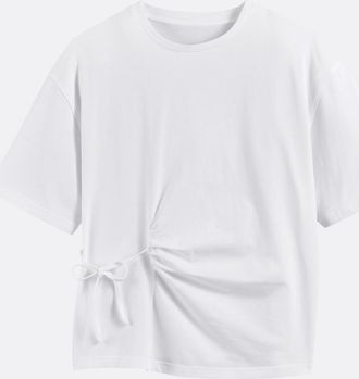La Redoute Collections T-shirt met ronde hals en korte mouwen