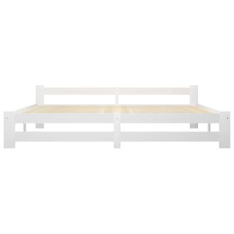 Berkfield Home Elegant Bed Frame White Solid Pine Wood 200x200 cm
