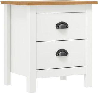 vidaXL Mesita de noche Hill madera maciza de pino blanco 46x35x49,5 cm vidaXL
