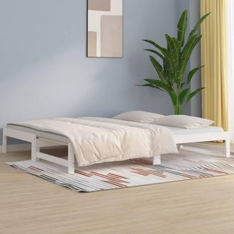 Berkfield Home Pull-out Day Bed White 2x(80x200) cm Solid Wood Pine