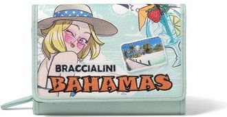 Braccialini Tua Cartoline Bahamas kleine portemonnee - Dames - Accessoires - Blauw - Maat: ONE Size Poliester