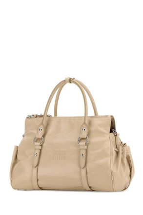 Miu Miu Womens Sand Leather Handbag Travertino Borse A Mano Bag