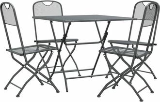 vidaXL vidaXL 5 Piece Garden Dining Set Expanded Metal Mesh Anthracite