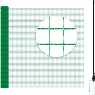Woltu Kit di recinzione in pe per pollame con Picchetti, Funi e Fascette 20x1,2 m, Verde - Woltu