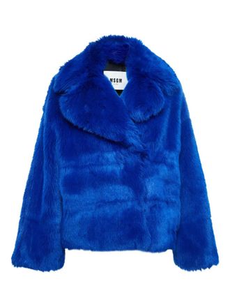 Msgm Giacca in pelliccia sintetica - Blu