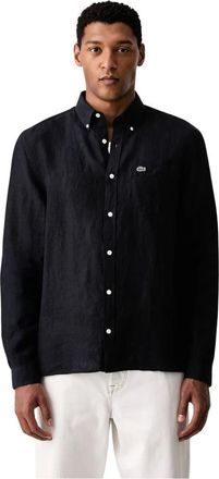 Lacoste Camicia in Lino Regular Fit - - Shirts - Uomo - Blu - M