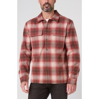 Liverpool L.A. Plaid Flannel Overshirt in Rust Brown Ivory at Nordstrom, Size X-Large