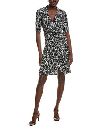 Ganni Ganni Printed Crepe Wrap Dress