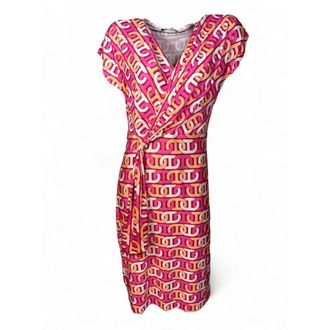 Ana Alcazar Originale Roze Wikkeljurk - Dames - Korte kleedjes - Rood - L - Polyester - Kleedjes