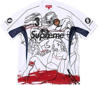 SUPREME x Rita Ackermann Soccer Jersey White FW26KN27-WHT