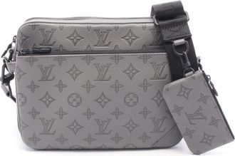 Louis Vuitton Gray Monogram Shadow Shoulder Bag (Pre-Owned)
