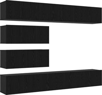 vidaXL Vidaxl - tv Cabinet Set 6 pcs Black oak 100 x 30 x 30 cm Engineered wood