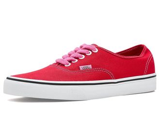 Vans Authentictm Skate Shoes Terry Lace Red/Pink : Mens 10 - Womens 11.5 Medium, Canvas/Leather