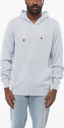 Brunello Cucinelli Maglia in Puro Cashmere con Zip e Cappuccio Brunello Cucinelli