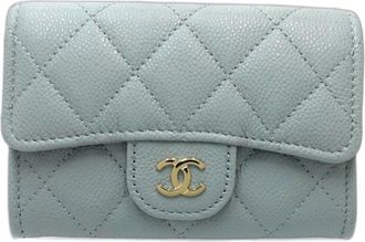 Chanel Green Grained Calfskin Coin Purse/Coin Case (Pre-Owned)