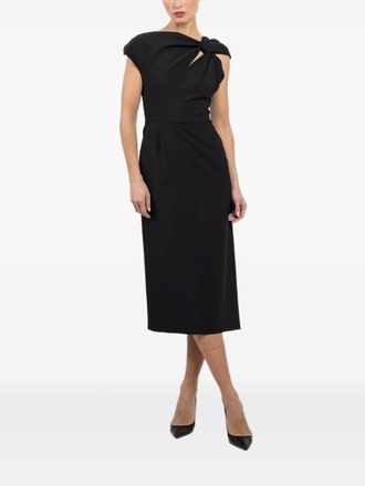 Mant&ugrave; knot-detail midi dress - Black