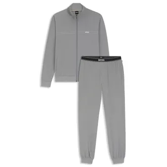 BOSS Stretch-cotton loungewear set with logo print