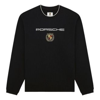Aim&eacute; Leon Dore x Porsche Embroidered Crewneck Sweatshirt Jet Black FW25CS014-JET