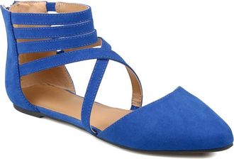 Journee Collection JOURNEE Marlee Ankle Strap Flat in Blue at Nordstrom Rack, Size 6
