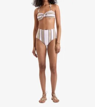 Lemlem Ava Bandeau Bikini Top In Munit Pink