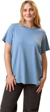 Kindred Bravely Pima Cotton Crew Neck Side Zip Maternity & Nursing T-shirt in Vintage Blue at Nordstrom, Size 3X Short